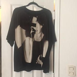 ALL SAINTS silk and merino wool oversized top